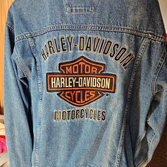 Men's harley davidson denim jacket - Picture 1 of 4